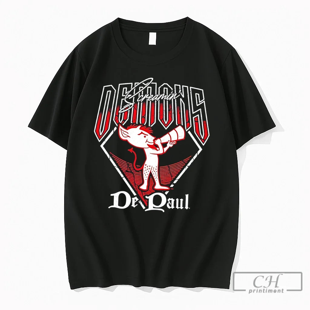 Premium Demons Screamin De Paul Demons Mascot Tee Unisex T-shirt, Sweatshirt, Hoodie, Long Sleeve Tee - T-Shirt, Sweatshirt, Hoodie