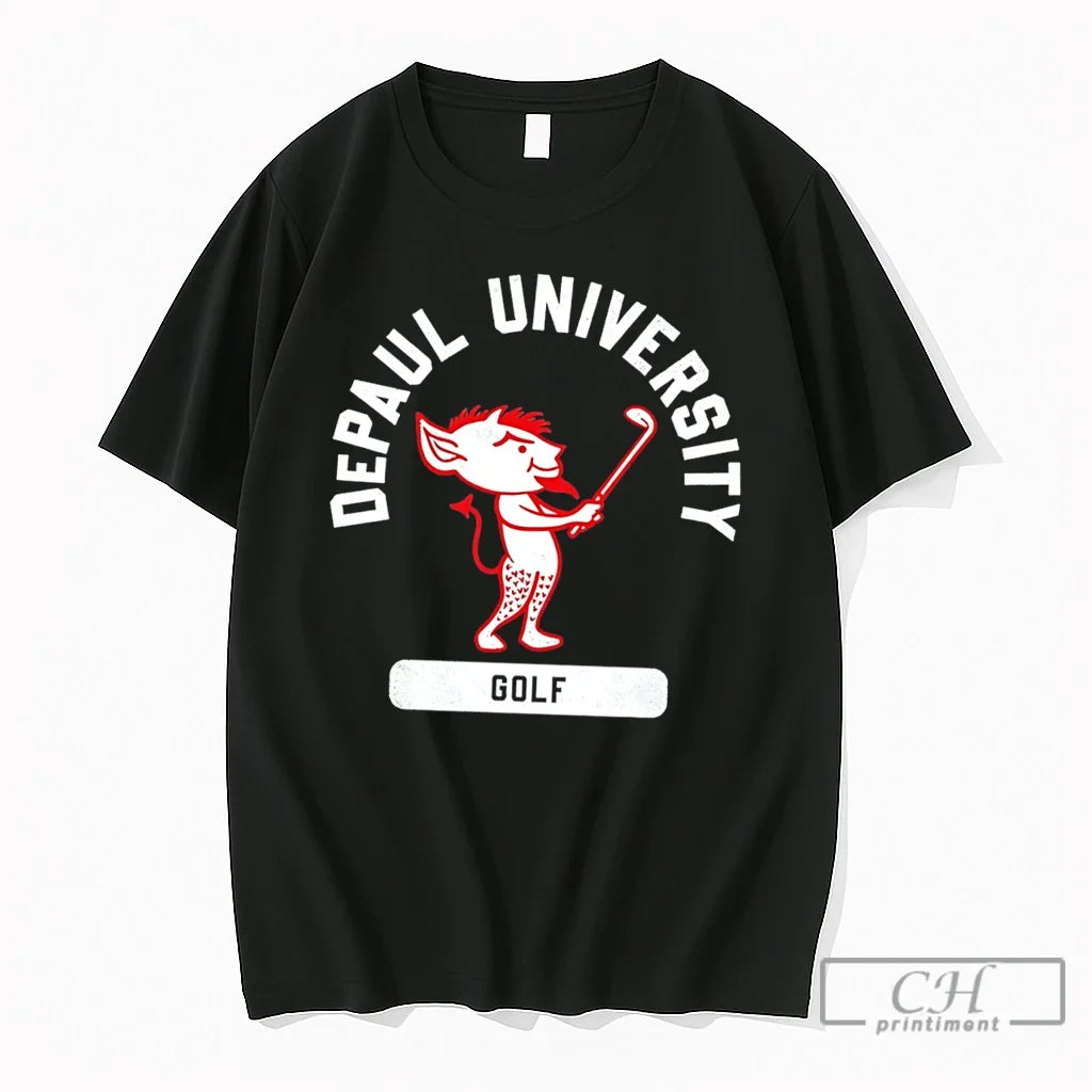 Premium Depaul University Golf Demons Mascot Tee Unisex T-shirt, Sweatshirt, Hoodie, Long Sleeve Tee - T-Shirt, Sweatshirt, Hoodie