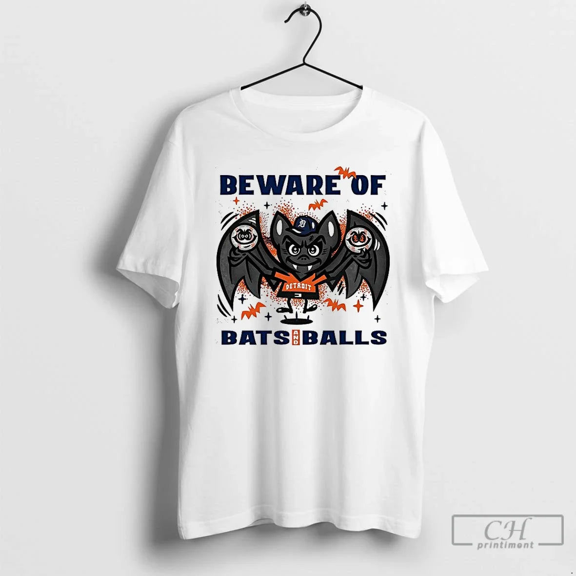 Premium Detroit Tigers Baseball Beware Of Bats And Balls Halloween T Shirts Unisex T-shirt, Sweatshirt, Hoodie, Long Sleeve Tee - T-Shirt, Sweatshirt, Hoodie