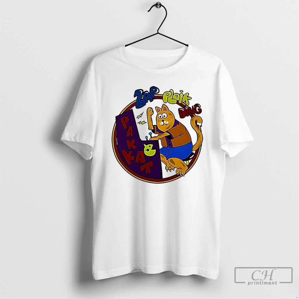 Premium Dustin Zap Ploik Ding Pakkat Cat Playing Arcade Game T Shirts Unisex T-shirt, Sweatshirt, Hoodie, Long Sleeve Tee - T-Shirt, Sweatshirt, Hoodie