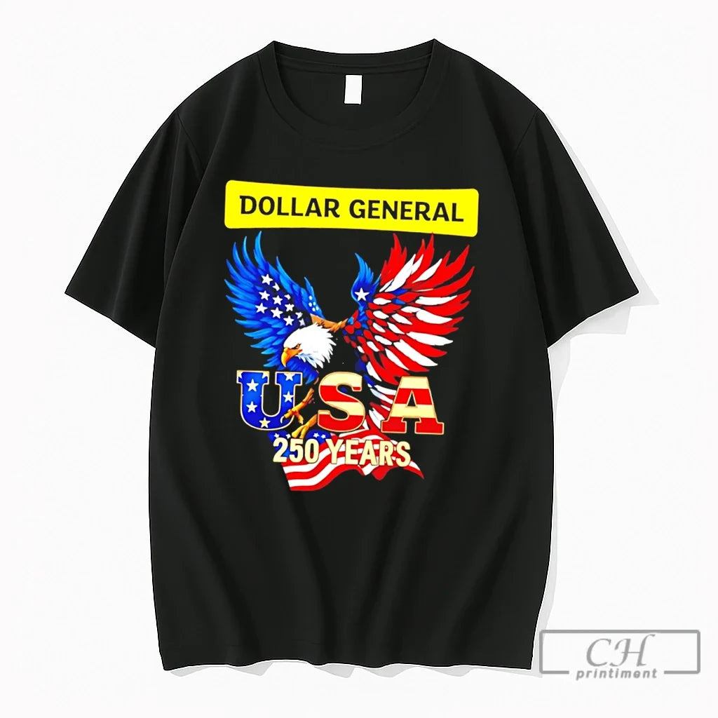 Premium Eagle Dollar General 250 Years Of America Usa Flag Tee Unisex T-shirt, Sweatshirt, Hoodie, Long Sleeve Tee - T-Shirt, Sweatshirt, Hoodie