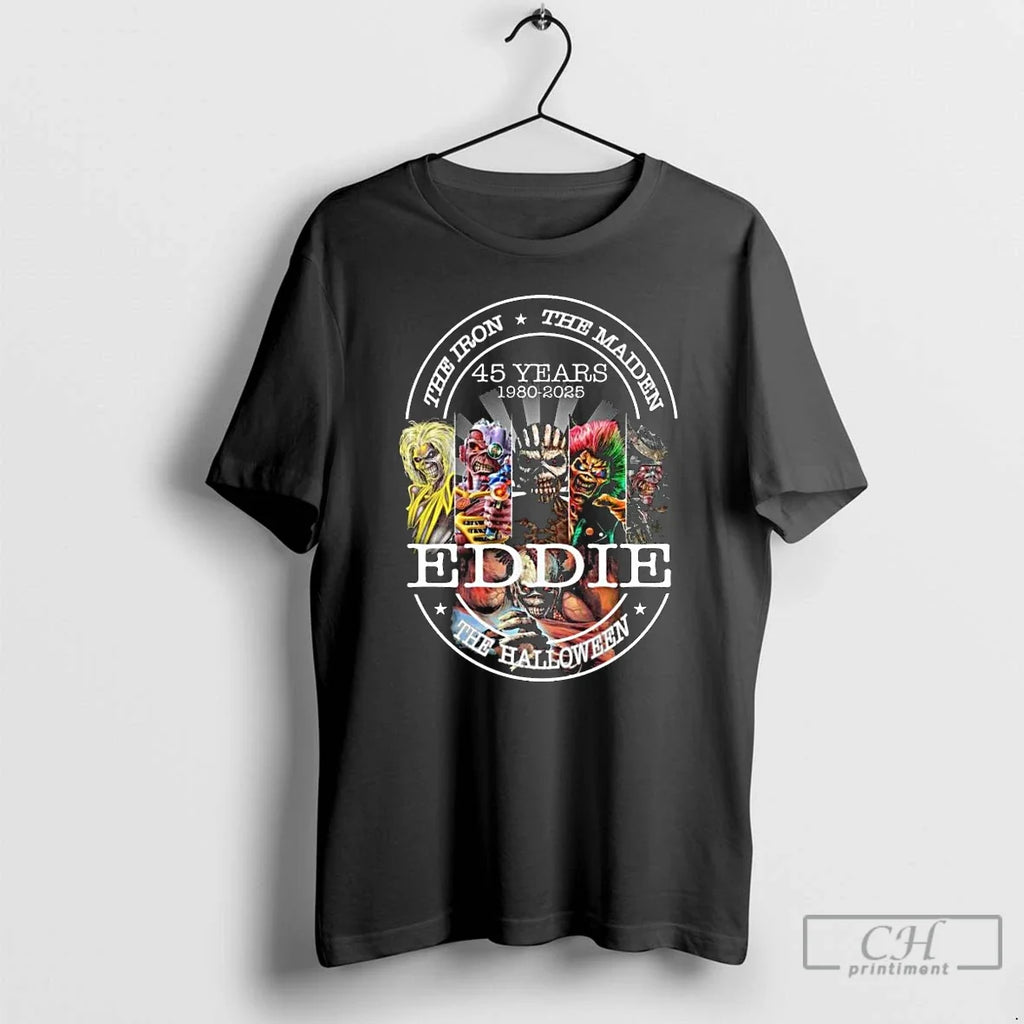 Premium Eddie The Iron The Maiden The Halloween 45 Years 1980 2025 Long Sleve Unisex T-shirt, Sweatshirt, Hoodie, Long Sleeve Tee - T-Shirt, Sweatshirt, Hoodie