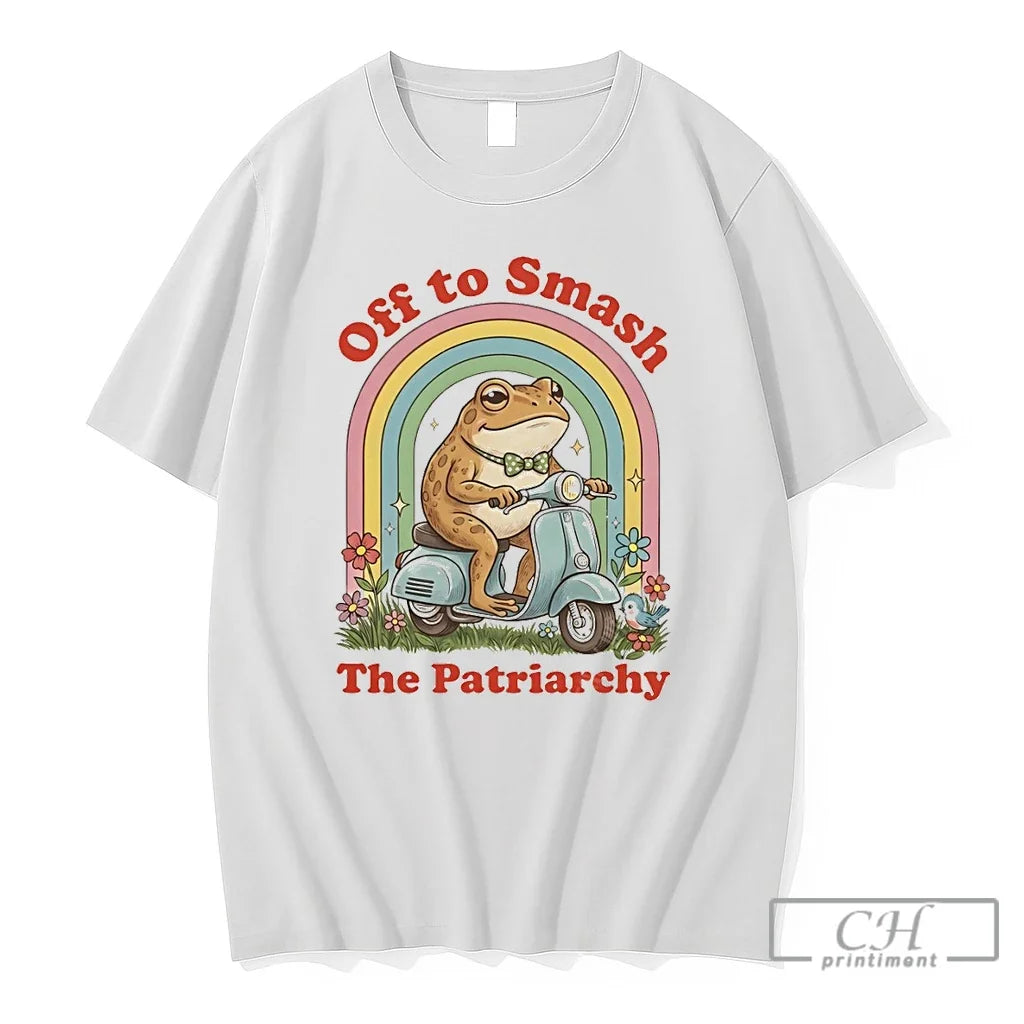 Premium Feminist Frog Off To Smash Patriarchy Lgbt Unisex T-shirt, Sweatshirt, Hoodie, Long Sleeve Tee - T-Shirt, Sweatshirt, Hoodie