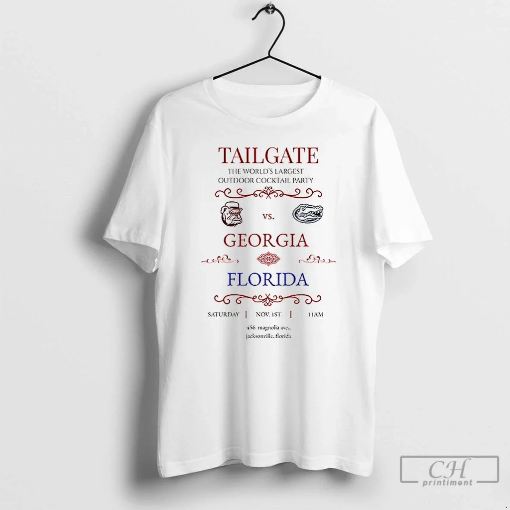 Premium Florida Gators Vs Georgia Bulldogs Tailgate The Worlds Largest Outdoor Cocktail Party T Shirts - T-Shirt, Sweatshirt, Hoodie