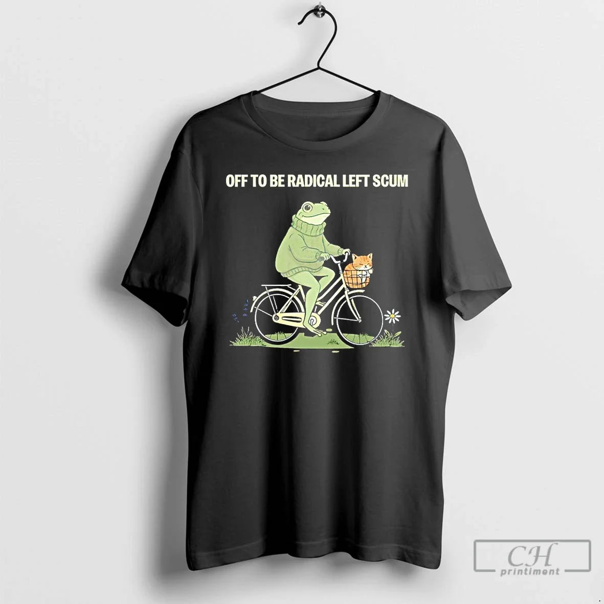 Frog Riding Bike Cat Off Be Radical Left Scum T-Shirts, Hoodie, Sweatshirt - T-Shirt, Sweatshirt, Hoodie