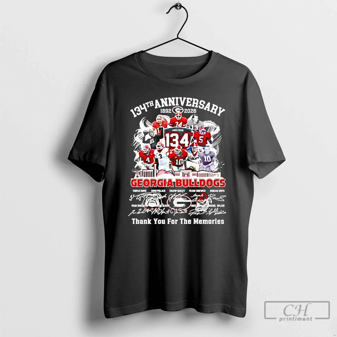 Georgia Bulldogs 134th Anniversary 1892 2026 Commemorative Signatures Players T-Shirts, Hoodie, Sweatshirt - T-Shirt, Sweatshirt, Hoodie