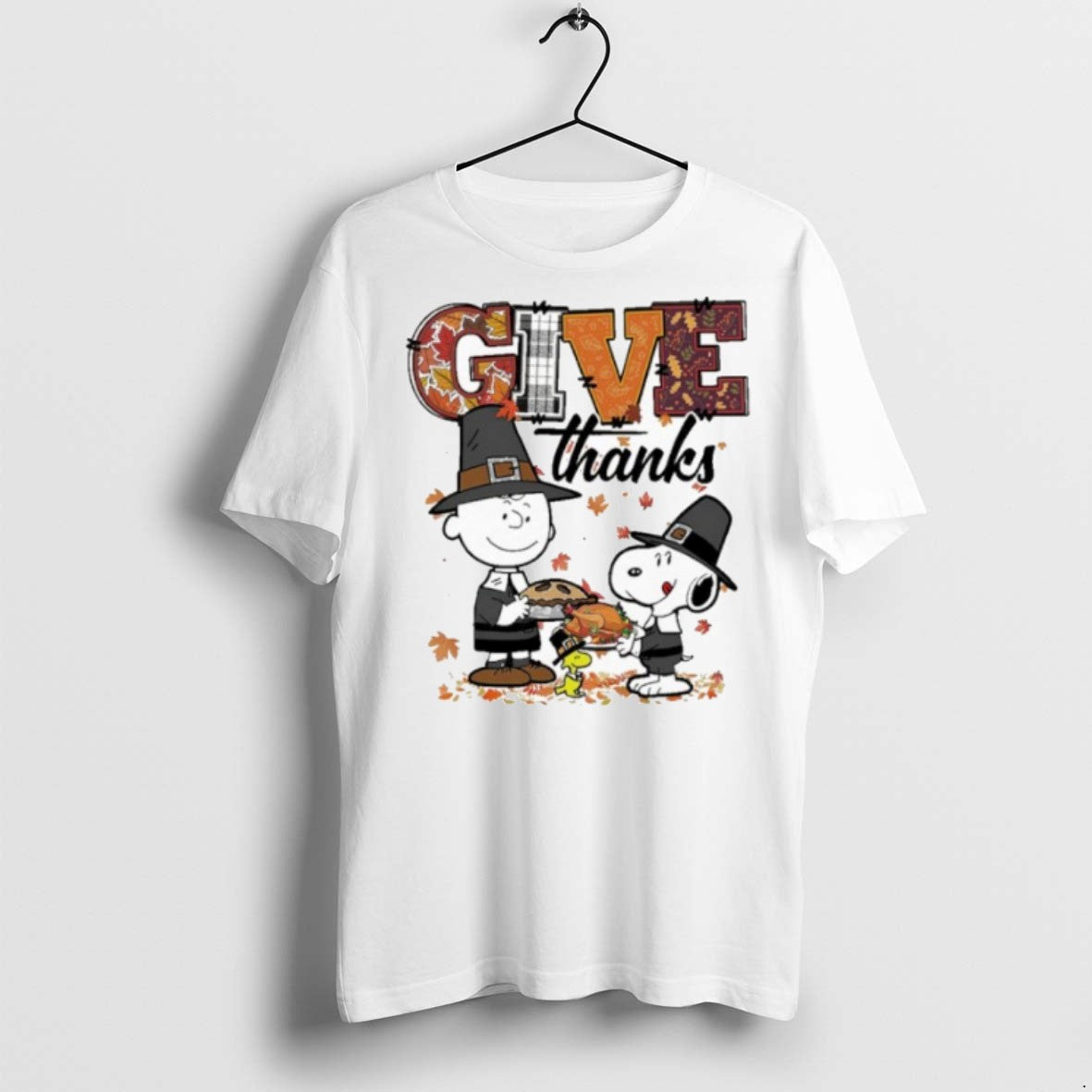 Premium Give Thanks Peanuts Fall T Shirts Unisex T-shirt, Sweatshirt, Hoodie, Long Sleeve Tee - T-Shirt, Sweatshirt, Hoodie