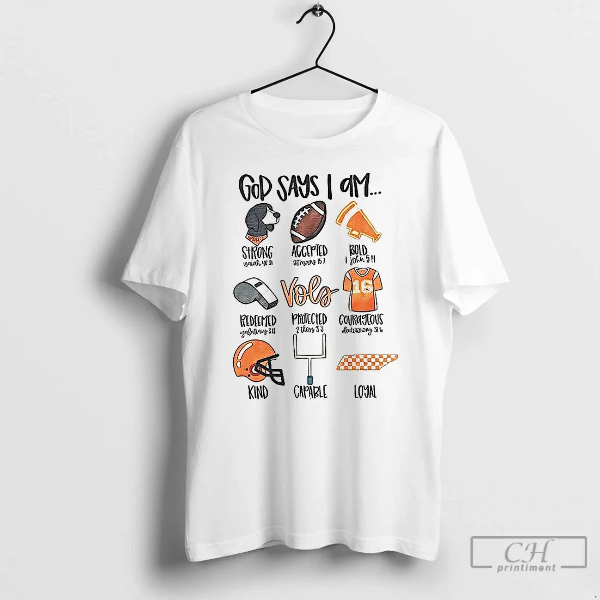 Premium God Says I Am Tennessee Volunteers Football Fans T Shirts Unisex T-shirt, Sweatshirt, Hoodie, Long Sleeve Tee - T-Shirt, Sweatshirt, Hoodie