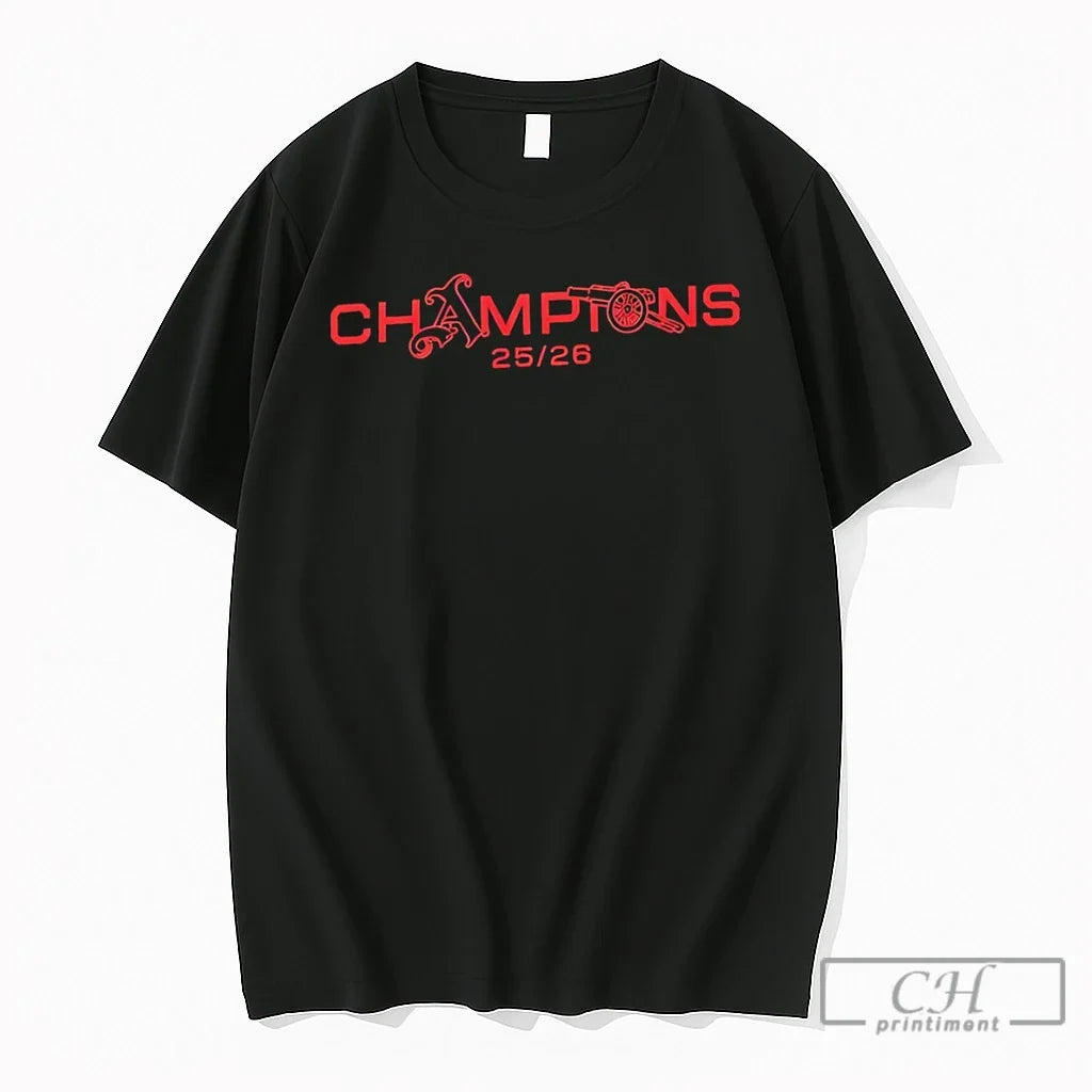 Premium Gunners Arsenal Fc Champions 2025 2026 Unisex T-shirt, Sweatshirt, Hoodie, Long Sleeve Tee - T-Shirt, Sweatshirt, Hoodie