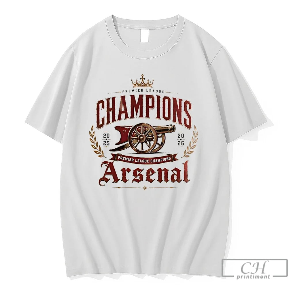 Premium Gunners Arsenal Fc Premier League Champions 2025 2026 Unisex T-shirt, Sweatshirt, Hoodie, Long Sleeve Tee - T-Shirt, Sweatshirt, Hoodie