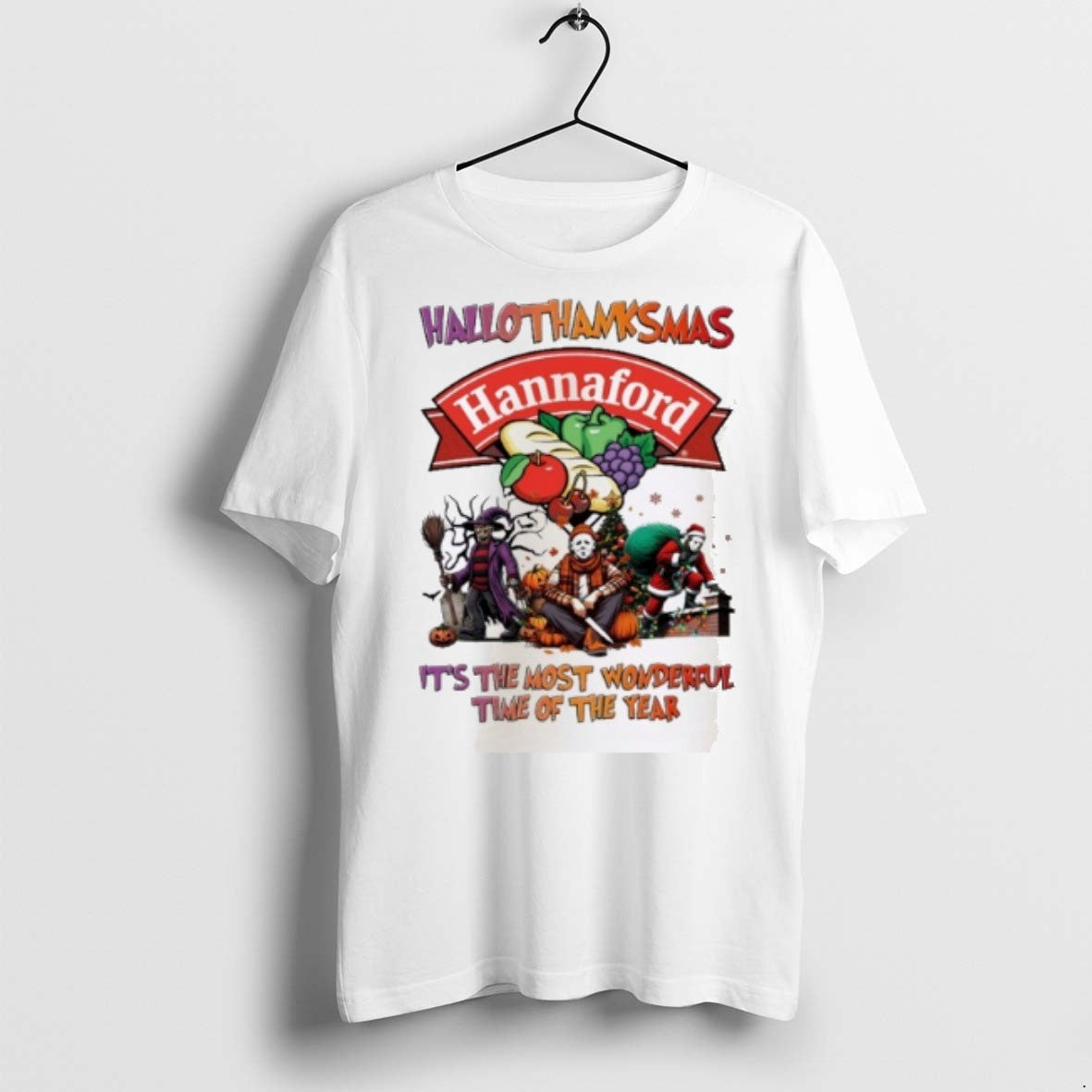 Premium Horror Character X Hannaford Supermarkets Hallothanksmas Its The Most Wonderful Time Of The Year - T-Shirt, Sweatshirt, Hoodie