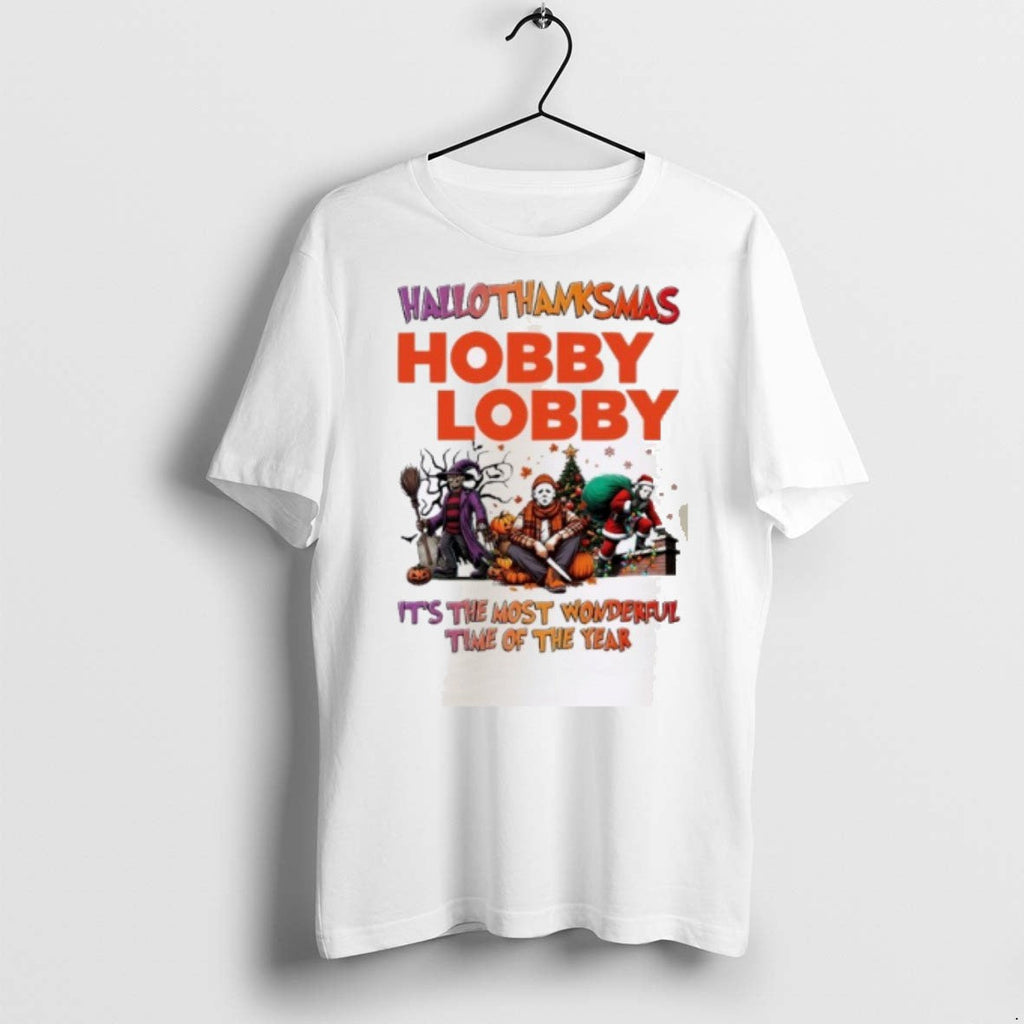 Premium Horror Character X Hobby Lobby Hallothanksmas Its The Most Wonderful Time Of The Year - T-Shirt, Sweatshirt, Hoodie