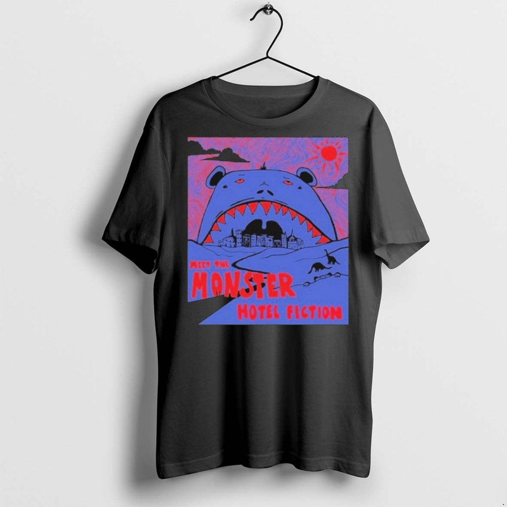 Premium Hotel Fiction Meet The Monster T Shirts Unisex T-shirt, Sweatshirt, Hoodie, Long Sleeve Tee - T-Shirt, Sweatshirt, Hoodie