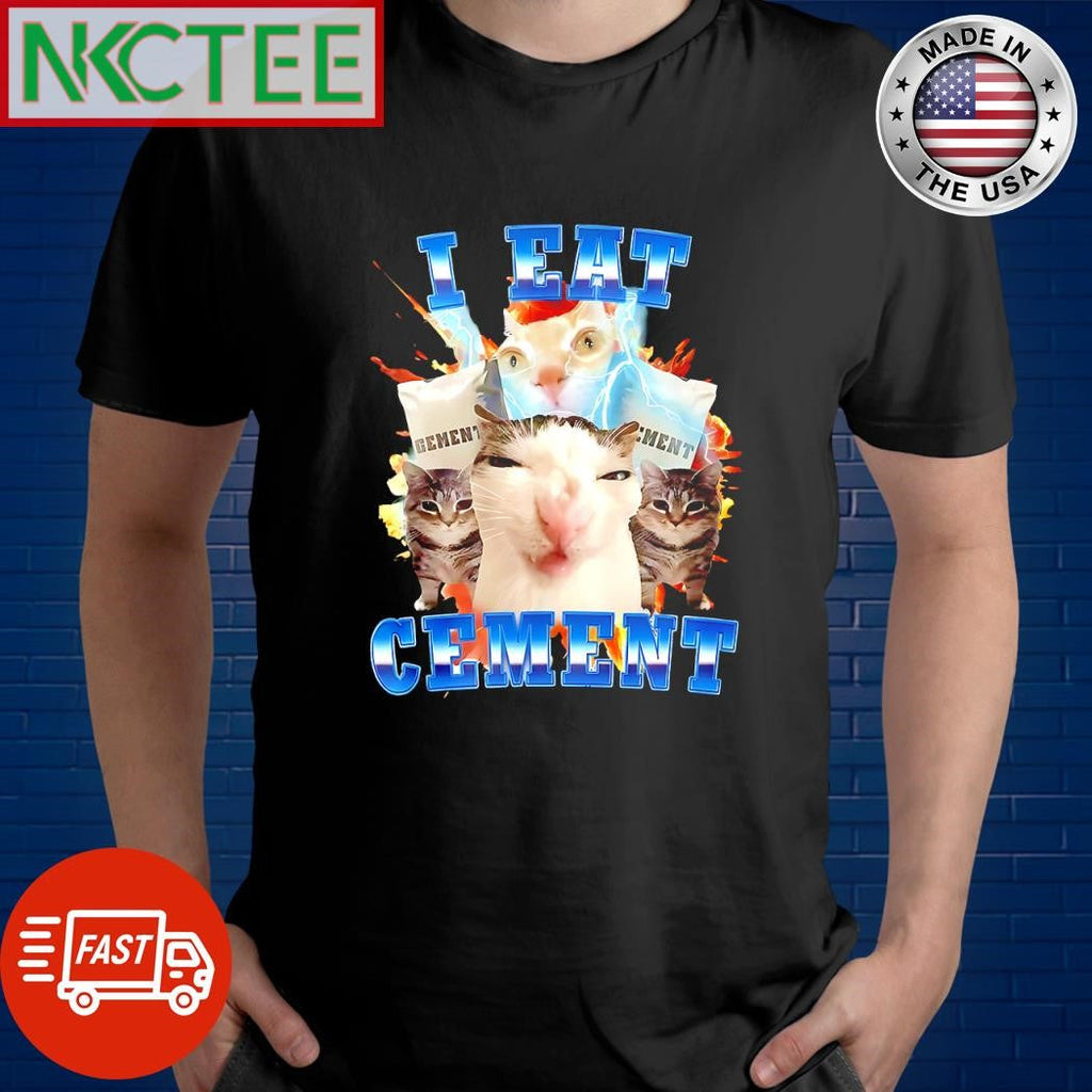 Premium I eat cement cats vintage shirt Unisex T-shirt, Sweatshirt, Hoodie, Long Sleeve Tee - T-Shirt, Sweatshirt, Hoodie