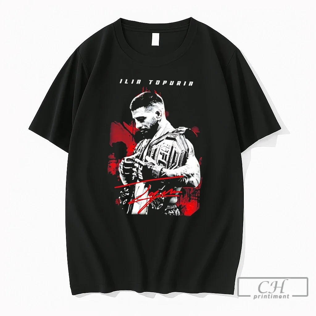 Premium Ilia Topuria Ufc Champion 2026 Signature Graphic Tee Unisex T-shirt, Sweatshirt, Hoodie, Long Sleeve Tee - T-Shirt, Sweatshirt, Hoodie