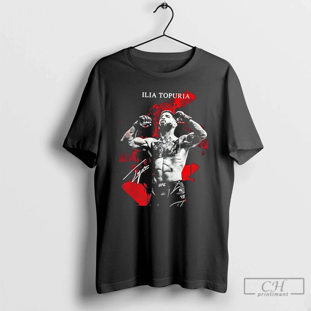 Premium Ilia Topuria Ufc Fighter Signature Graphic Tee Unisex T-shirt, Sweatshirt, Hoodie, Long Sleeve Tee - T-Shirt, Sweatshirt, Hoodie