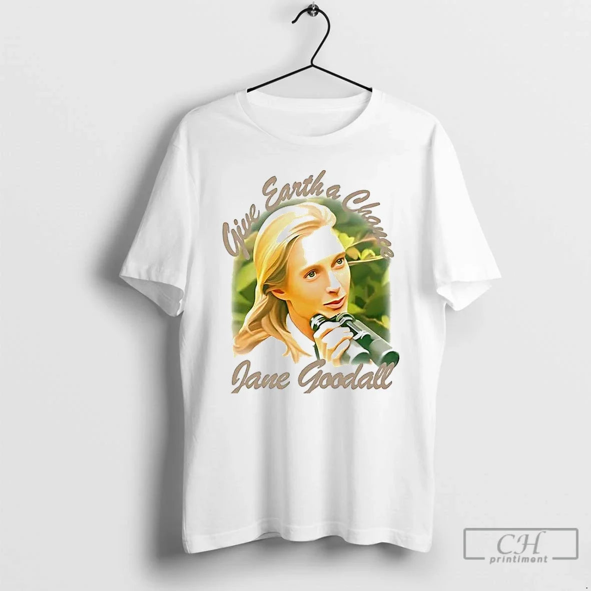 Premium Jane Goodall Give Earth A Chance Memorial T Shirts Unisex T-shirt, Sweatshirt, Hoodie, Long Sleeve Tee - T-Shirt, Sweatshirt, Hoodie