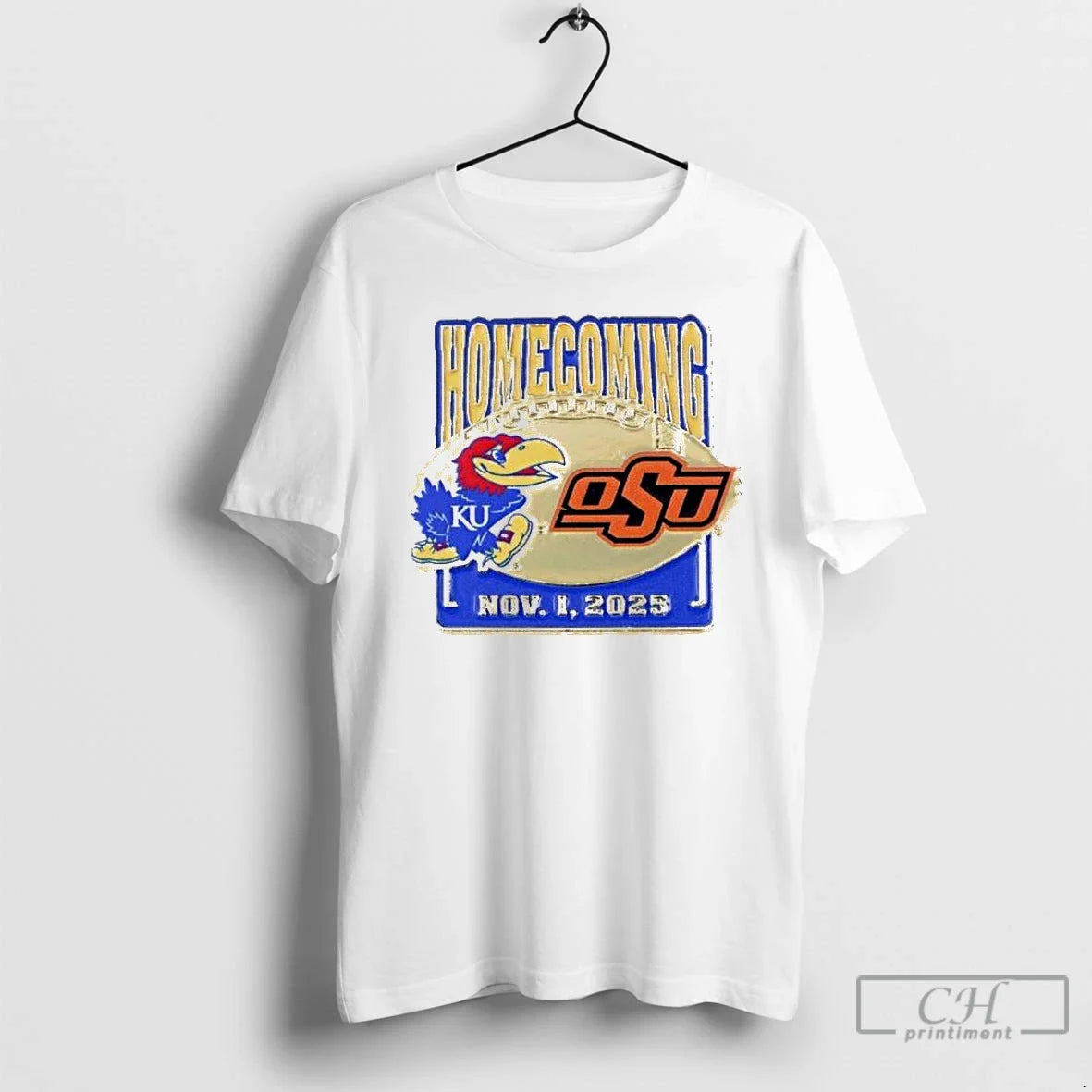 Premium Kansas Jayhawks Vs Oklahoma State Game Day Home Coming Nov 1 2025 T Shirts Unisex T-shirt, Sweatshirt, Hoodie, Long Sleeve Tee - T-Shirt, Sweatshirt, Hoodie