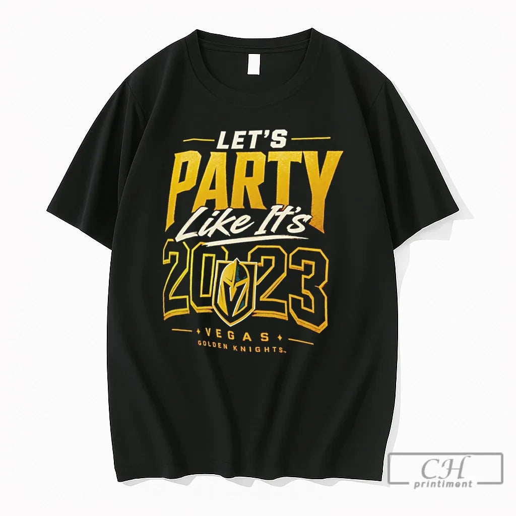 Premium Lets Party Like Its 2023 Vegas Golden Knights Tee Unisex T-shirt, Sweatshirt, Hoodie, Long Sleeve Tee - T-Shirt, Sweatshirt, Hoodie