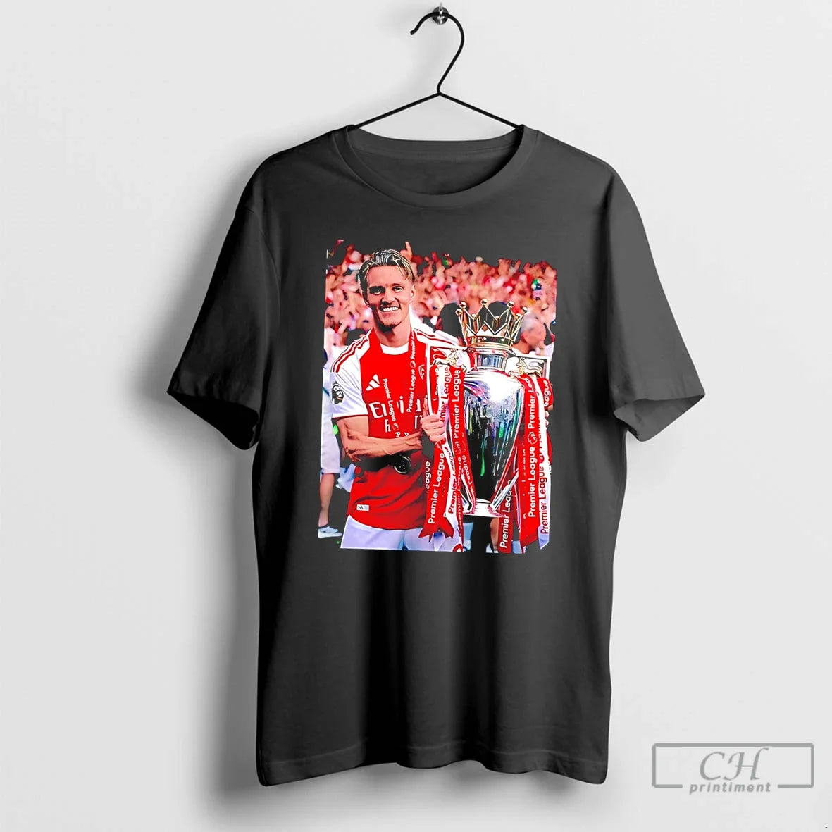 Premium Martin Odegaard Raya Premier League Champion 2026 Tee Unisex T-shirt, Sweatshirt, Hoodie, Long Sleeve Tee - T-Shirt, Sweatshirt, Hoodie