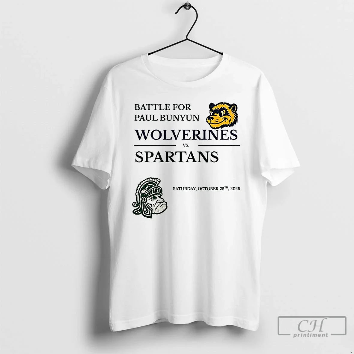 Premium Michigan Wolverines Vs Michigan State Spartans Battle For Paul Bunyan Food Drinks Traditions - T-Shirt, Sweatshirt, Hoodie