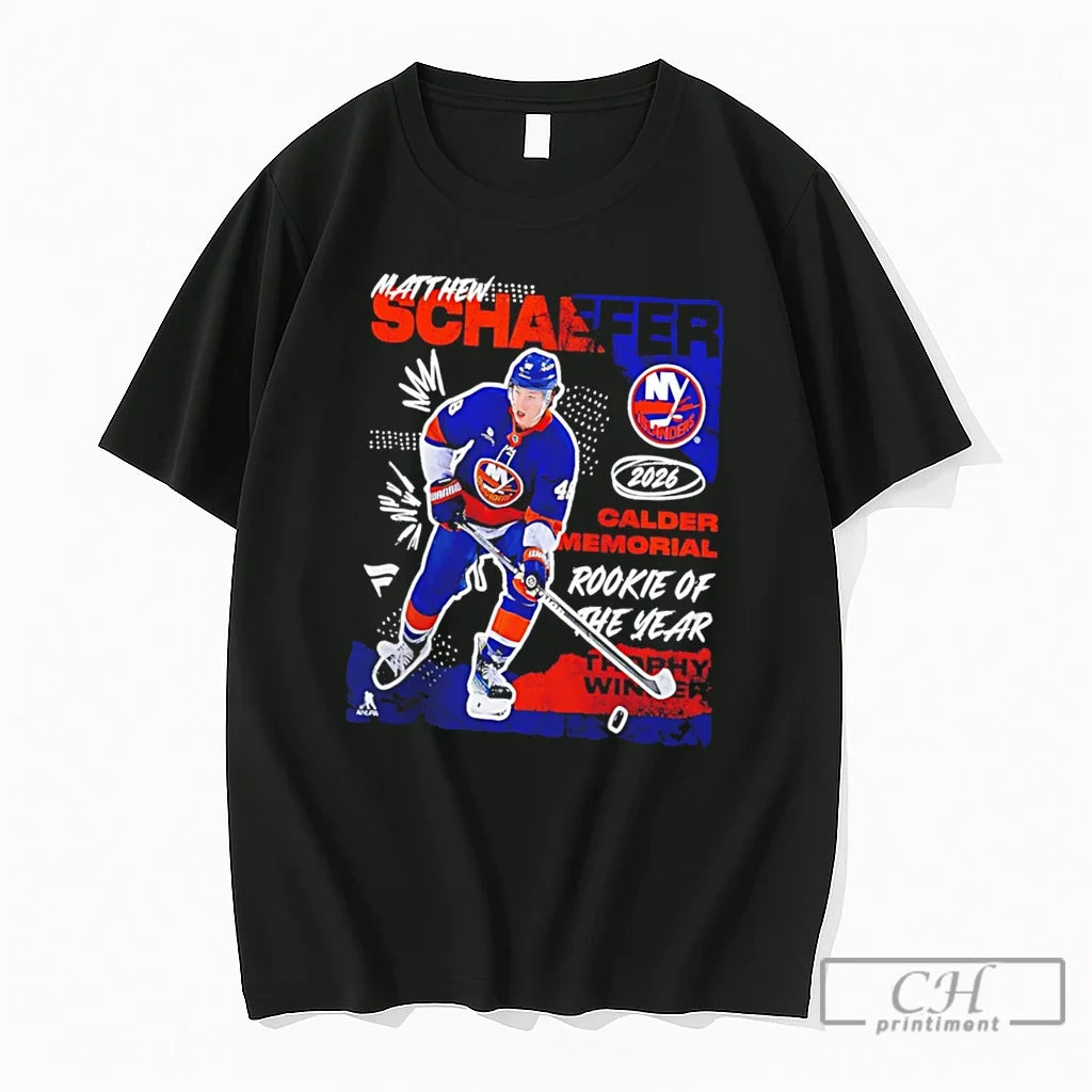 Premium New York Islanders Matthew Schaefer 2026 Calder Memorial Trophy Winner Tee T Shirts Sweater - T-Shirt, Sweatshirt, Hoodie