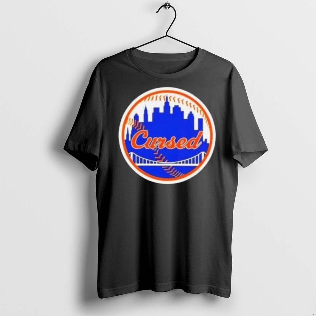 Premium New York Mets Cursed Skyline T Shirts Unisex T-shirt, Sweatshirt, Hoodie, Long Sleeve Tee - T-Shirt, Sweatshirt, Hoodie