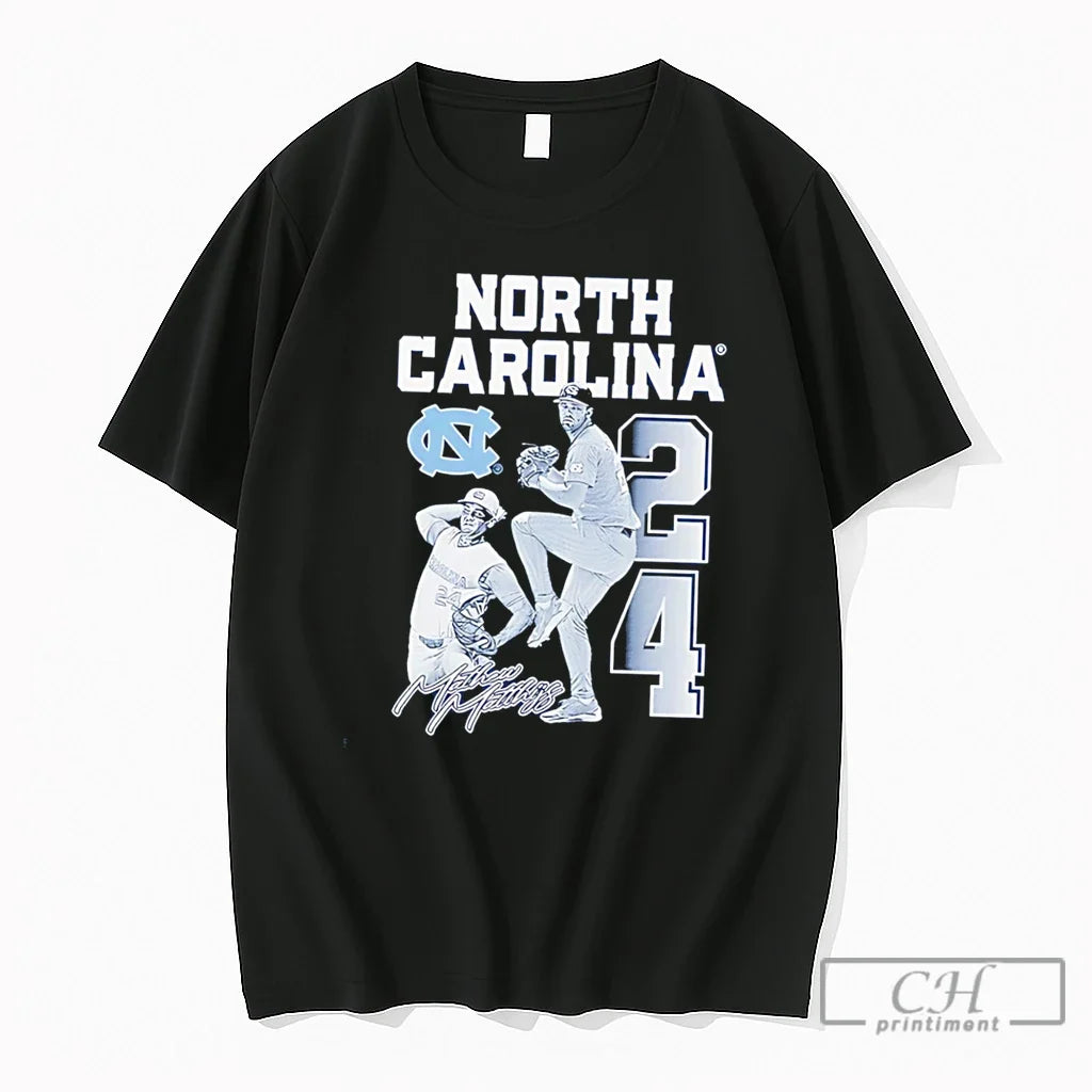 Premium North Carolina Tar Heels Baseball Matthew Matthijs Number 24 Tee Unisex T-shirt, Sweatshirt, Hoodie, Long Sleeve Tee - T-Shirt, Sweatshirt, Hoodie
