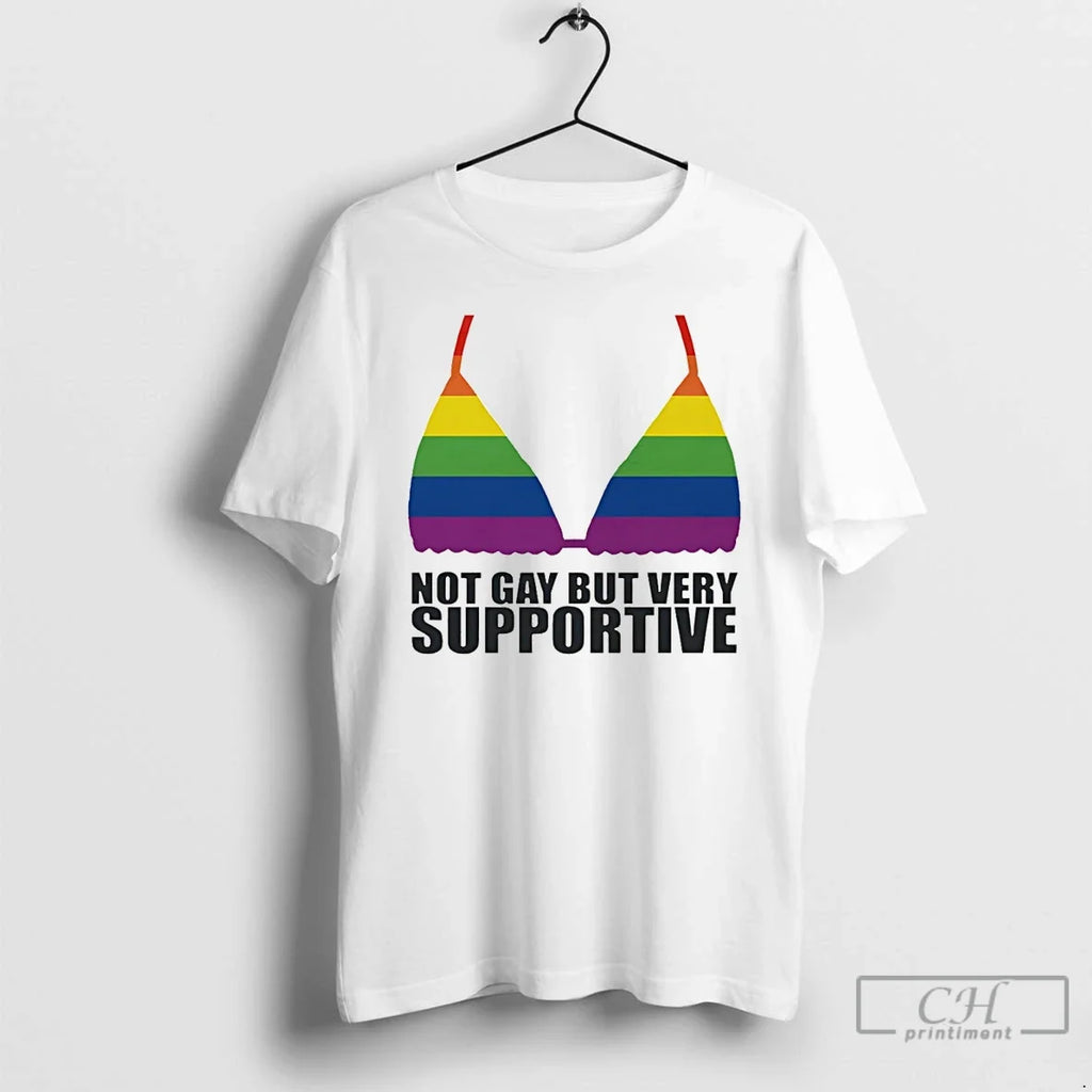 Premium Not Gay But Very Supportive Lgbtq Pride Month 2026 Unisex T-shirt, Sweatshirt, Hoodie, Long Sleeve Tee - T-Shirt, Sweatshirt, Hoodie