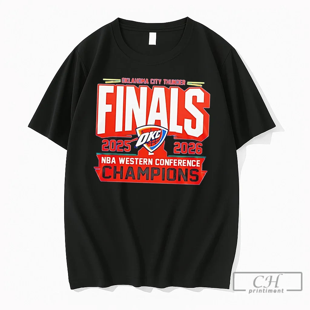 Premium Oklahoma City Thunder Finals Western Conference Champions 2026 Tee Unisex T-shirt, Sweatshirt, Hoodie, Long Sleeve Tee - T-Shirt, Sweatshirt, Hoodie