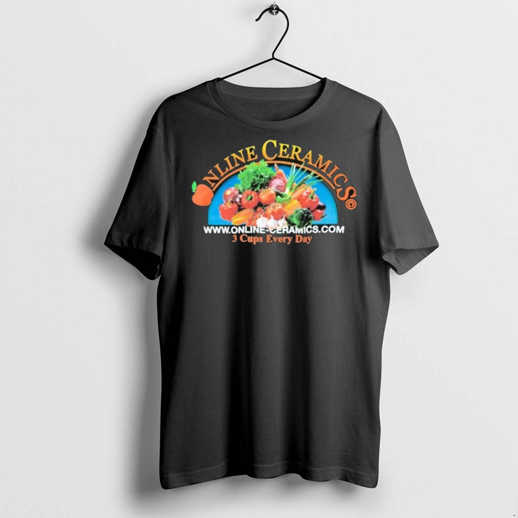Premium Online Ceramics 3 Cups Every A Day T Shirts Unisex T-shirt, Sweatshirt, Hoodie, Long Sleeve Tee - T-Shirt, Sweatshirt, Hoodie