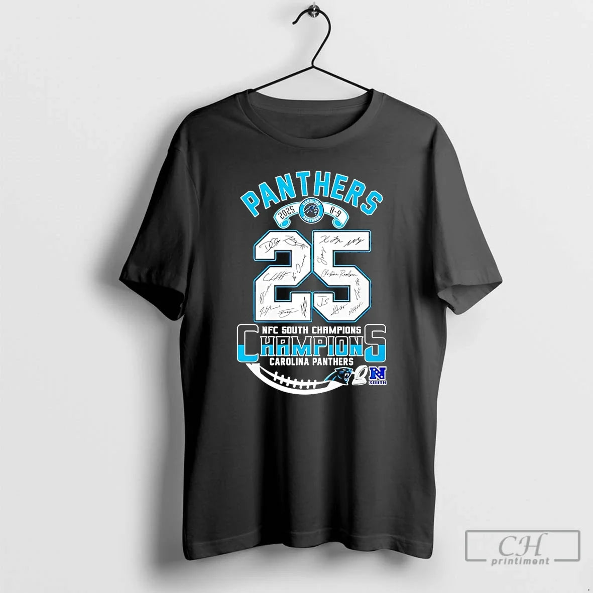Panthers Nfc South Champs 2025 Signatures T-Shirts, Hoodie, Sweatshirt - T-Shirt, Sweatshirt, Hoodie