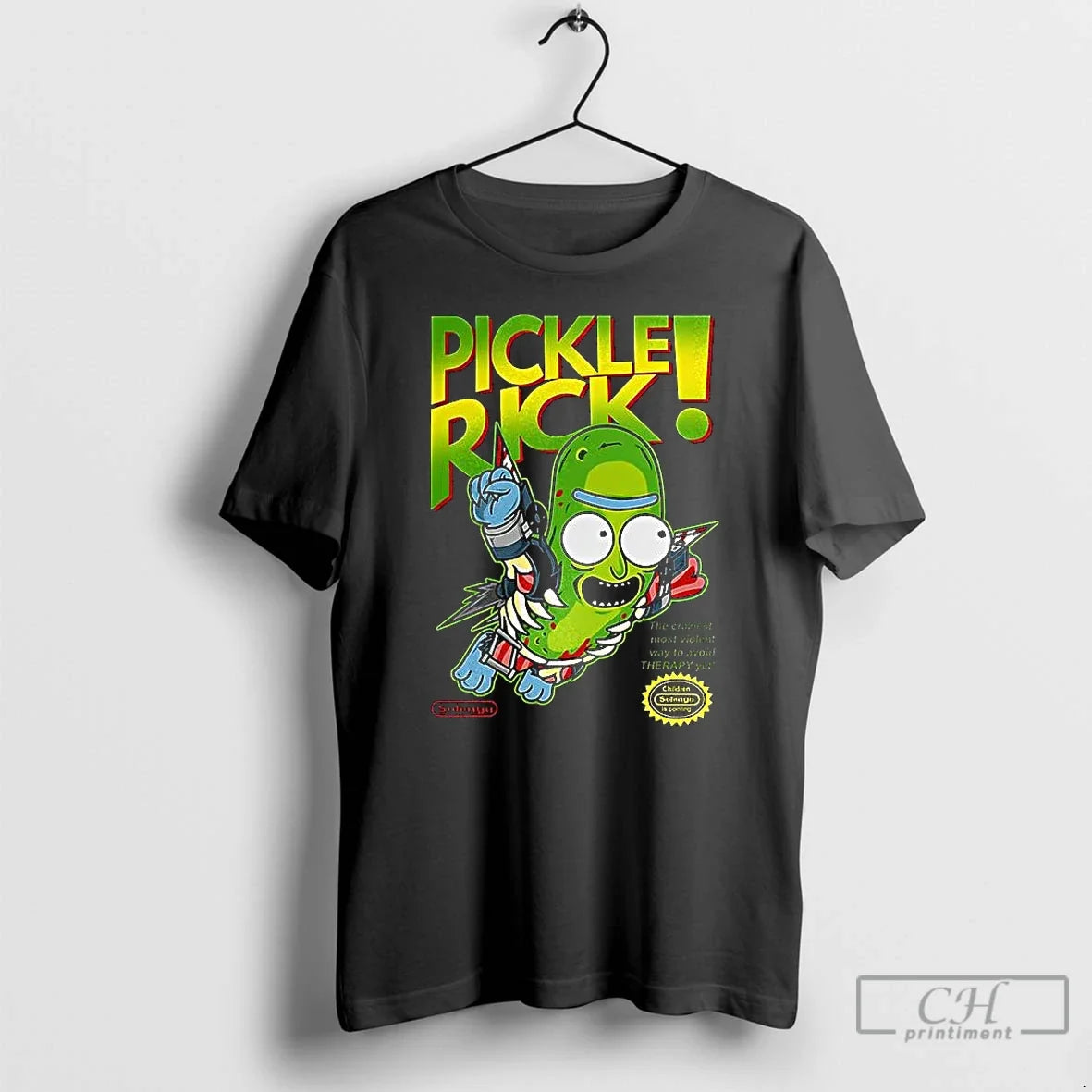 Premium Pickle Rick Morty Super Solenya Bros The Craziest Most Violent Way To Avoid Therapy - T-Shirt, Sweatshirt, Hoodie
