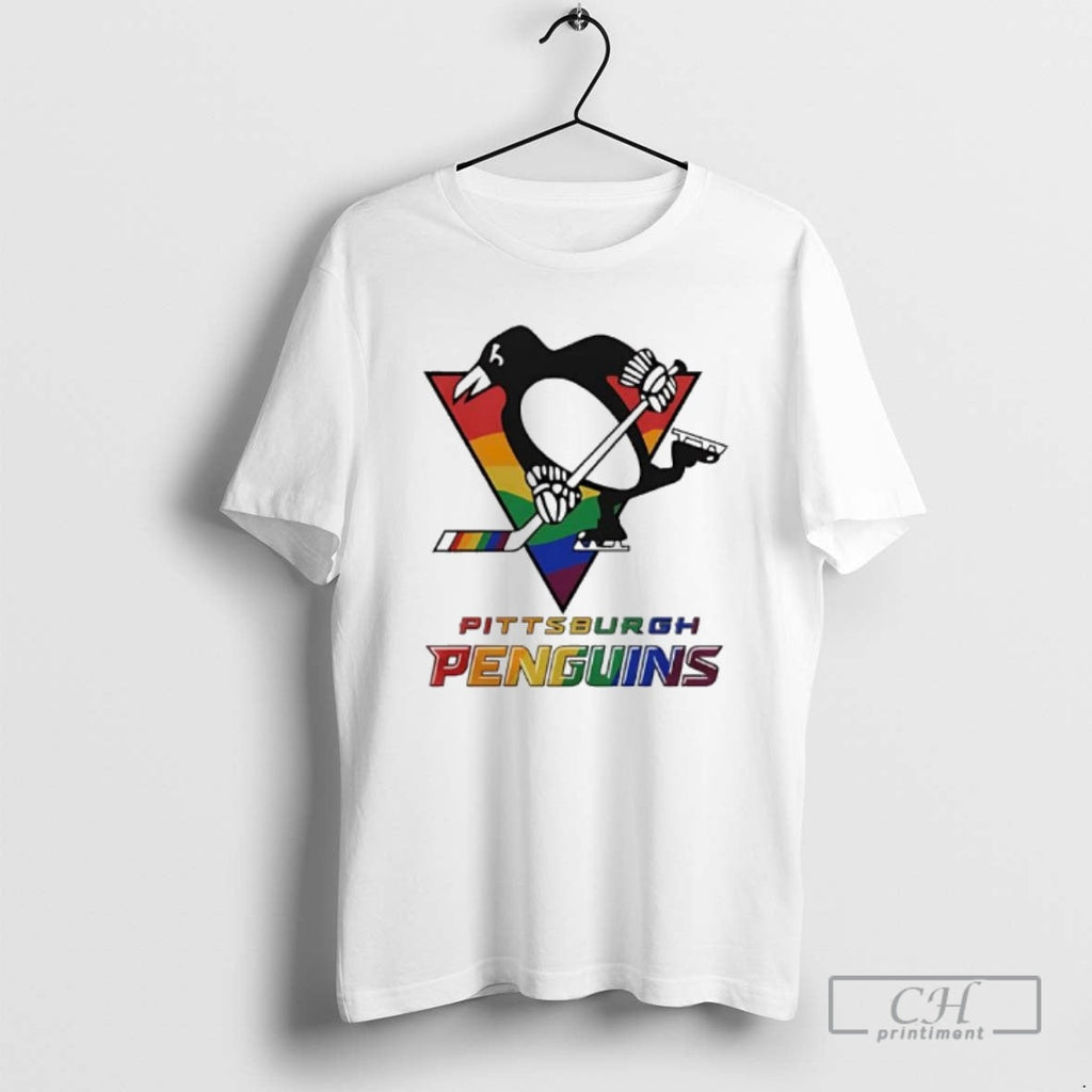 Pittsburgh Penguins Atlanta Essentials 2025 Pride Flag Shirt T-Shirts, Hoodie, Sweatshirt - T-Shirt, Sweatshirt, Hoodie