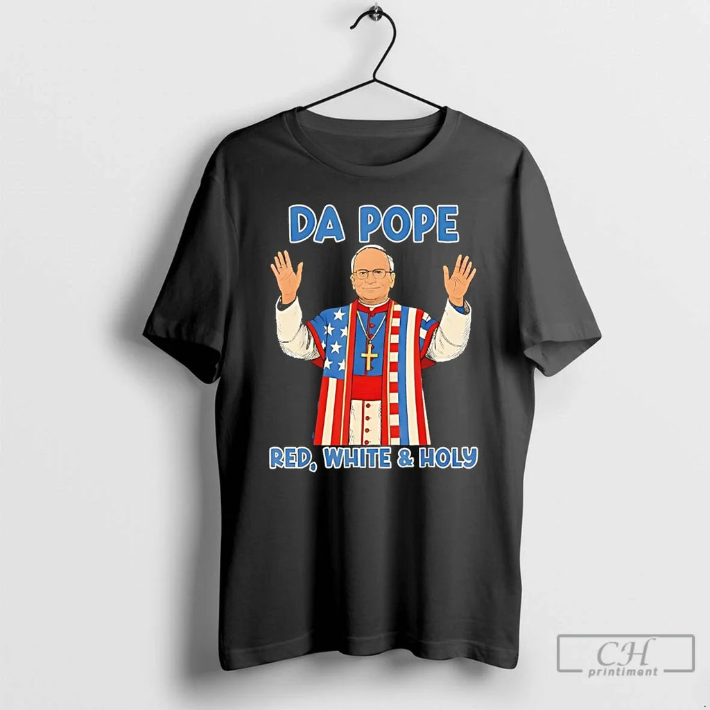 Premium Pope Leo Xiv Red White Holy Da Pope From America Chicago T Shirts Sweater Unisex T-shirt, Sweatshirt, Hoodie, Long Sleeve Tee - T-Shirt, Sweatshirt, Hoodie