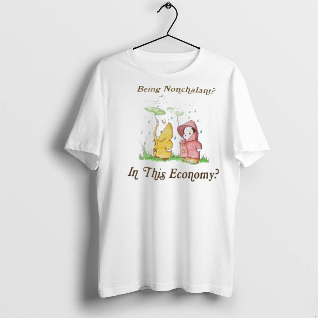 Premium Rabbit And Dog Being Nonchalant In This Economy T Shirts Unisex T-shirt, Sweatshirt, Hoodie, Long Sleeve Tee - T-Shirt, Sweatshirt, Hoodie