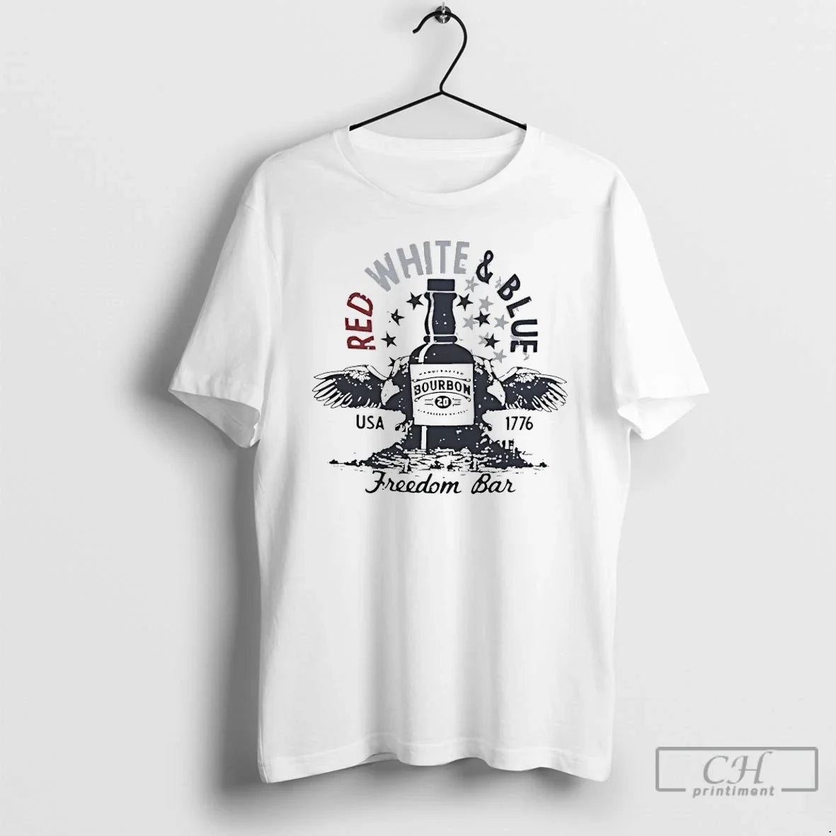 Red White Blue Usa 1776 Freedom Bar Bourbon Big T-Shirts, Hoodie, Sweatshirt - T-Shirt, Sweatshirt, Hoodie