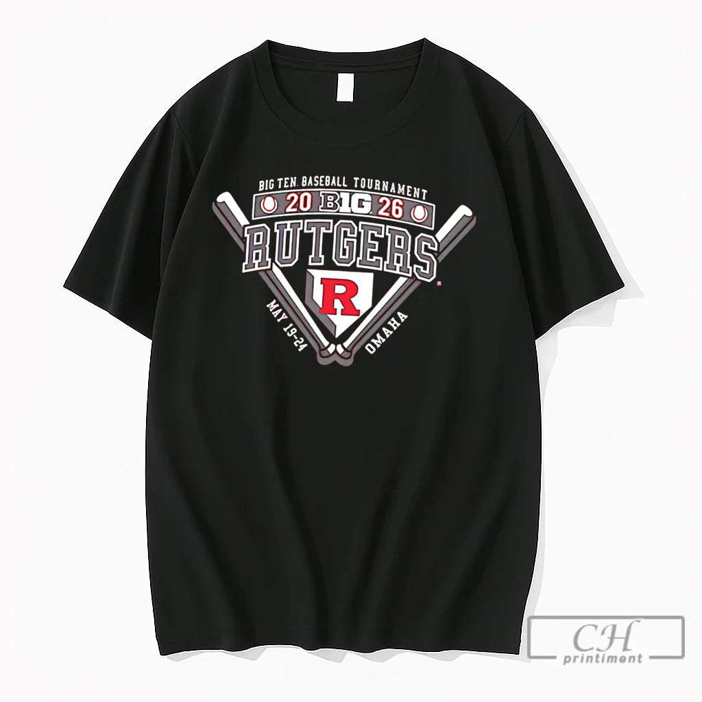 Premium Rutgers Scarlet Knights 2026 Big Ten Baseball Tournament Participant Tee Unisex T-shirt, Sweatshirt, Hoodie, Long Sleeve Tee - T-Shirt, Sweatshirt, Hoodie