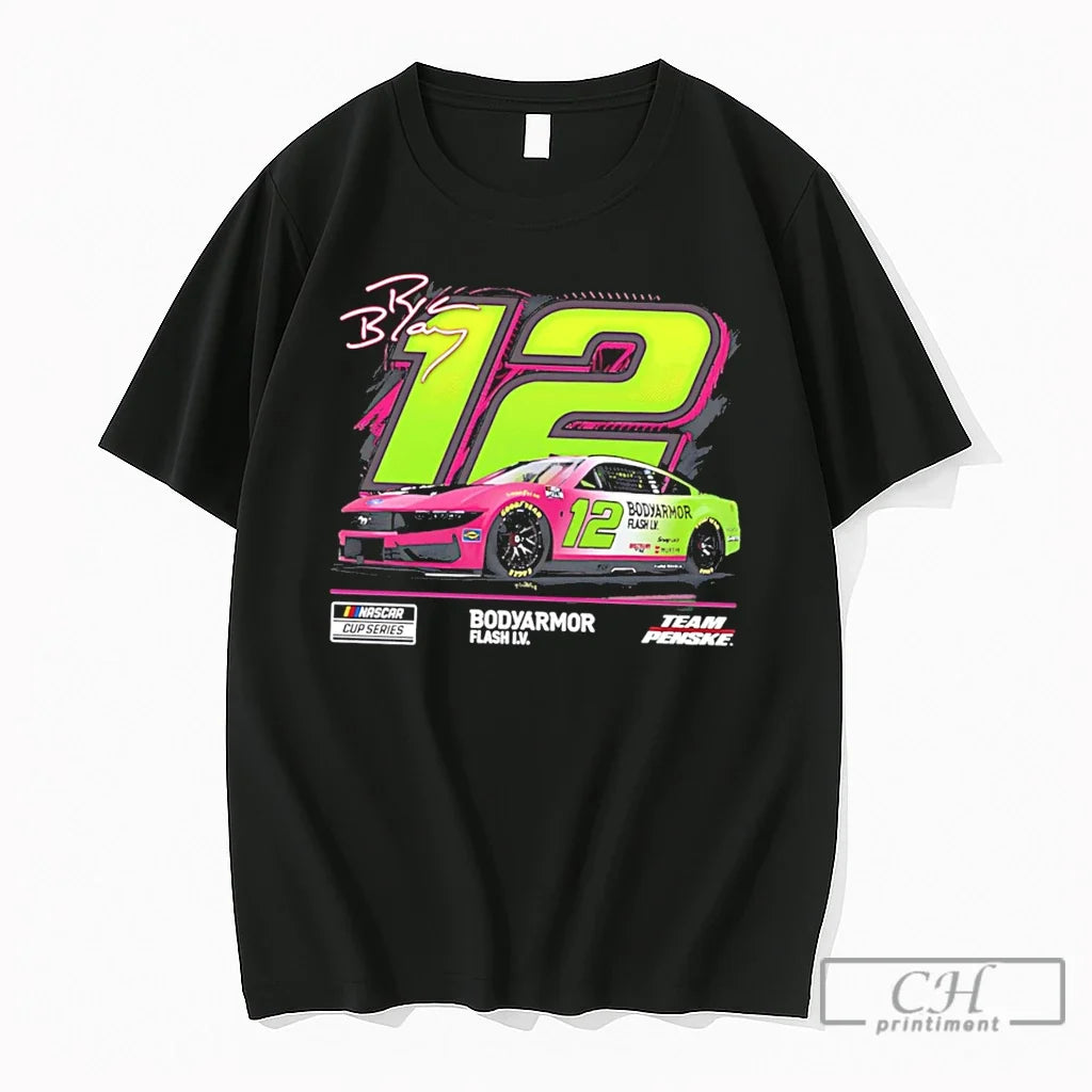 Premium Ryan Blaney Team Penske No 12 Body Armor Flash Iv Signature Tee T Shirts Unisex T-shirt, Sweatshirt, Hoodie, Long Sleeve Tee - T-Shirt, Sweatshirt, Hoodie