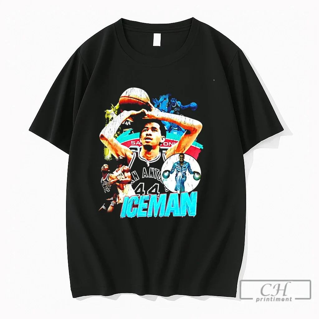 Premium San Antonio Spurs George Gervin Iceman Retro Tee Unisex T-shirt, Sweatshirt, Hoodie, Long Sleeve Tee - T-Shirt, Sweatshirt, Hoodie