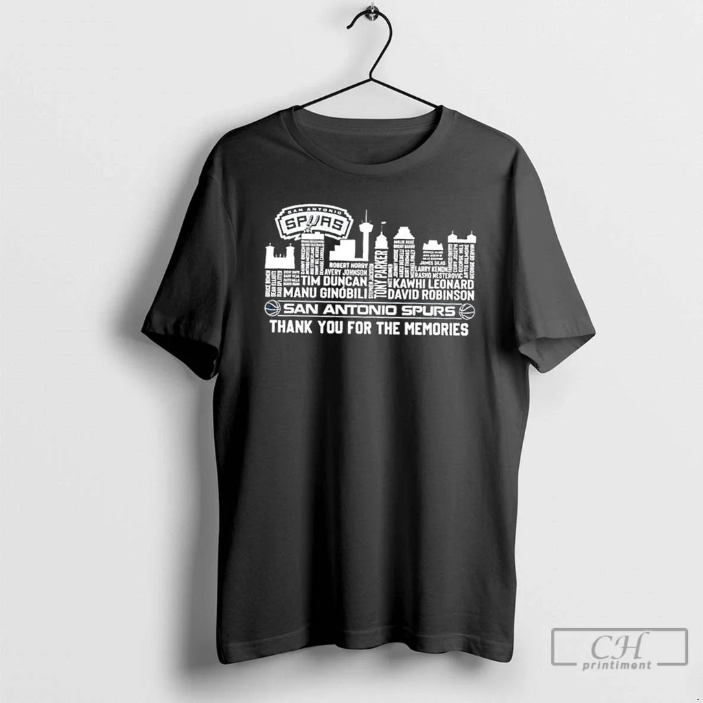 San Antonio Spurs Basketball All Names City Thank You Memories Skyline T-Shirts, Hoodie, Sweatshirt - T-Shirt, Sweatshirt, Hoodie