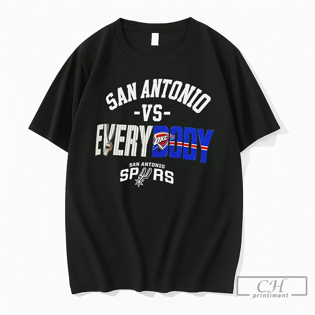 Premium San Antonio Vs Everybody Okc Thunders Tee Unisex T-shirt, Sweatshirt, Hoodie, Long Sleeve Tee - T-Shirt, Sweatshirt, Hoodie