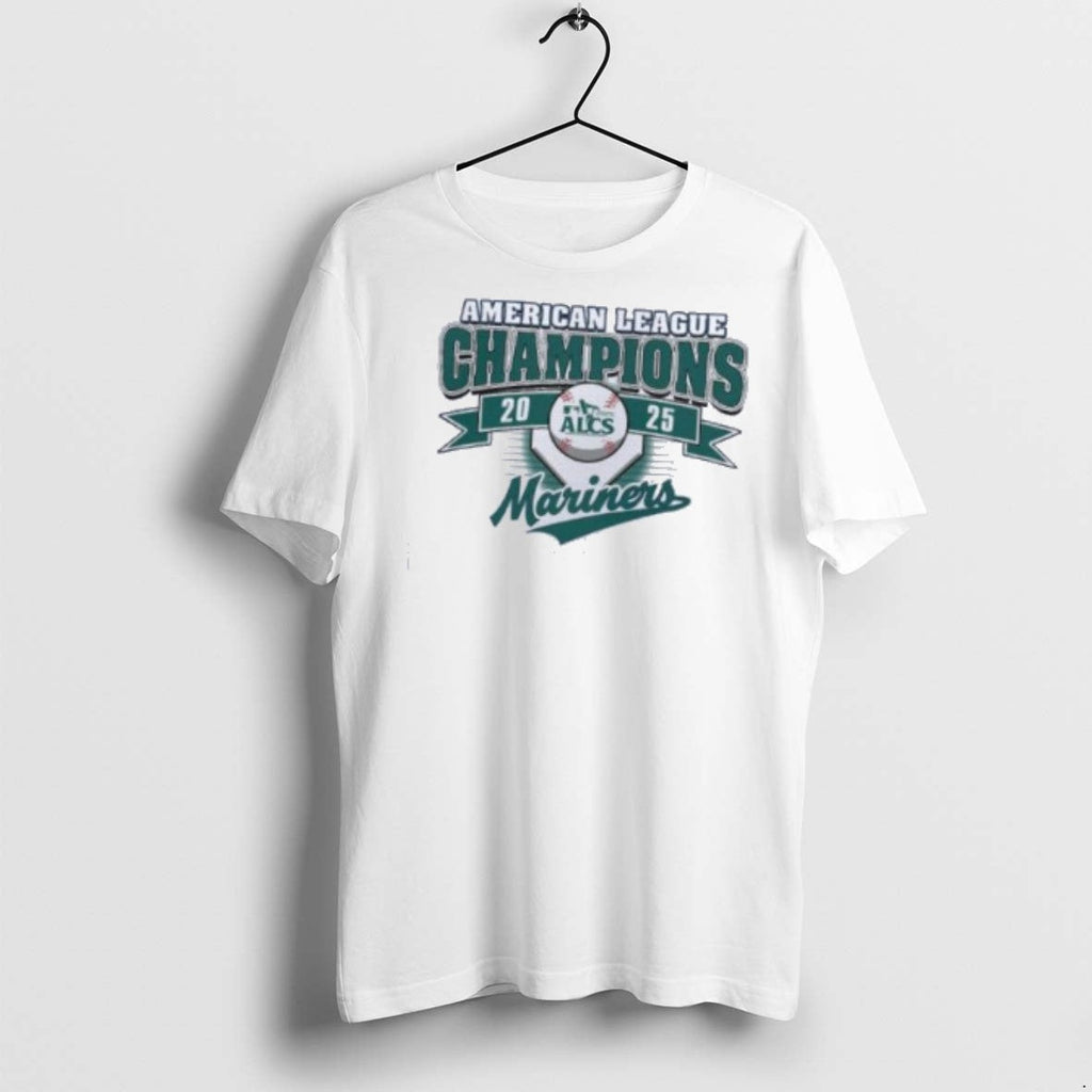 Premium Seattle Mariners 2025 American League Champions Champions Alcs T Shirts Unisex T-shirt, Sweatshirt, Hoodie, Long Sleeve Tee - T-Shirt, Sweatshirt, Hoodie