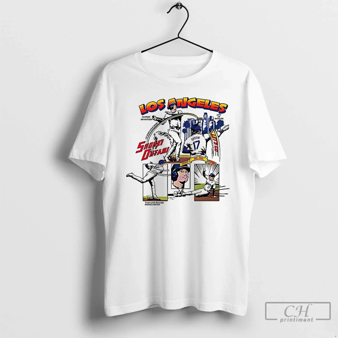 Premium Shohei Ohtani Los Angeles Dodgers Baseball Comic T Shirts Unisex T-shirt, Sweatshirt, Hoodie, Long Sleeve Tee - T-Shirt, Sweatshirt, Hoodie