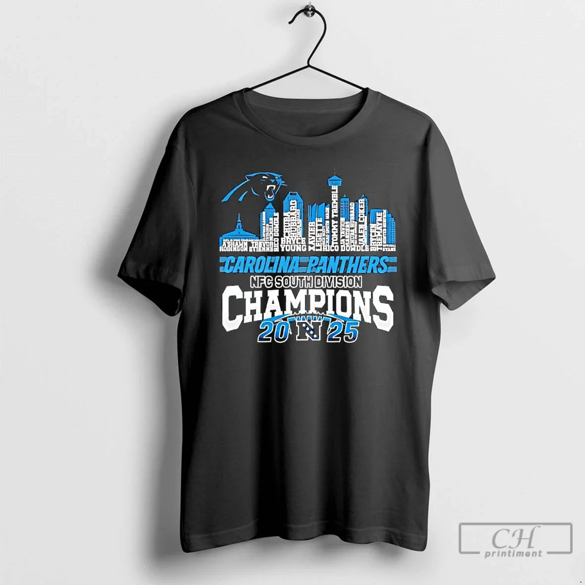 Skyline Carolina Panthers 2025 Nfc South Division Champions T-Shirts, Hoodie, Sweatshirt - T-Shirt, Sweatshirt, Hoodie