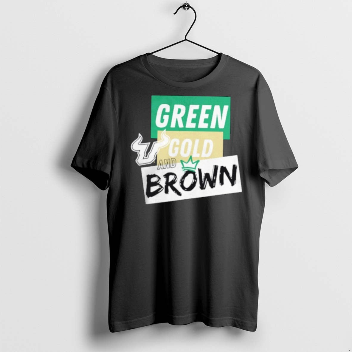 Premium South Florida Bulls Green Gold And Brown T Shirts Unisex T-shirt, Sweatshirt, Hoodie, Long Sleeve Tee - T-Shirt, Sweatshirt, Hoodie