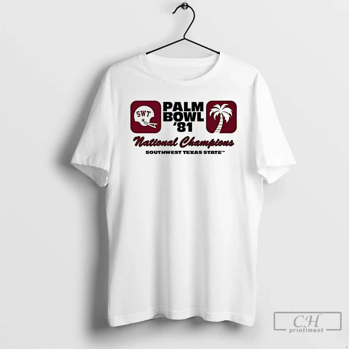 Premium Southwesttexas State Palm Bowl 1981 National Championship T Shirts Unisex T-shirt, Sweatshirt, Hoodie, Long Sleeve Tee - T-Shirt, Sweatshirt, Hoodie