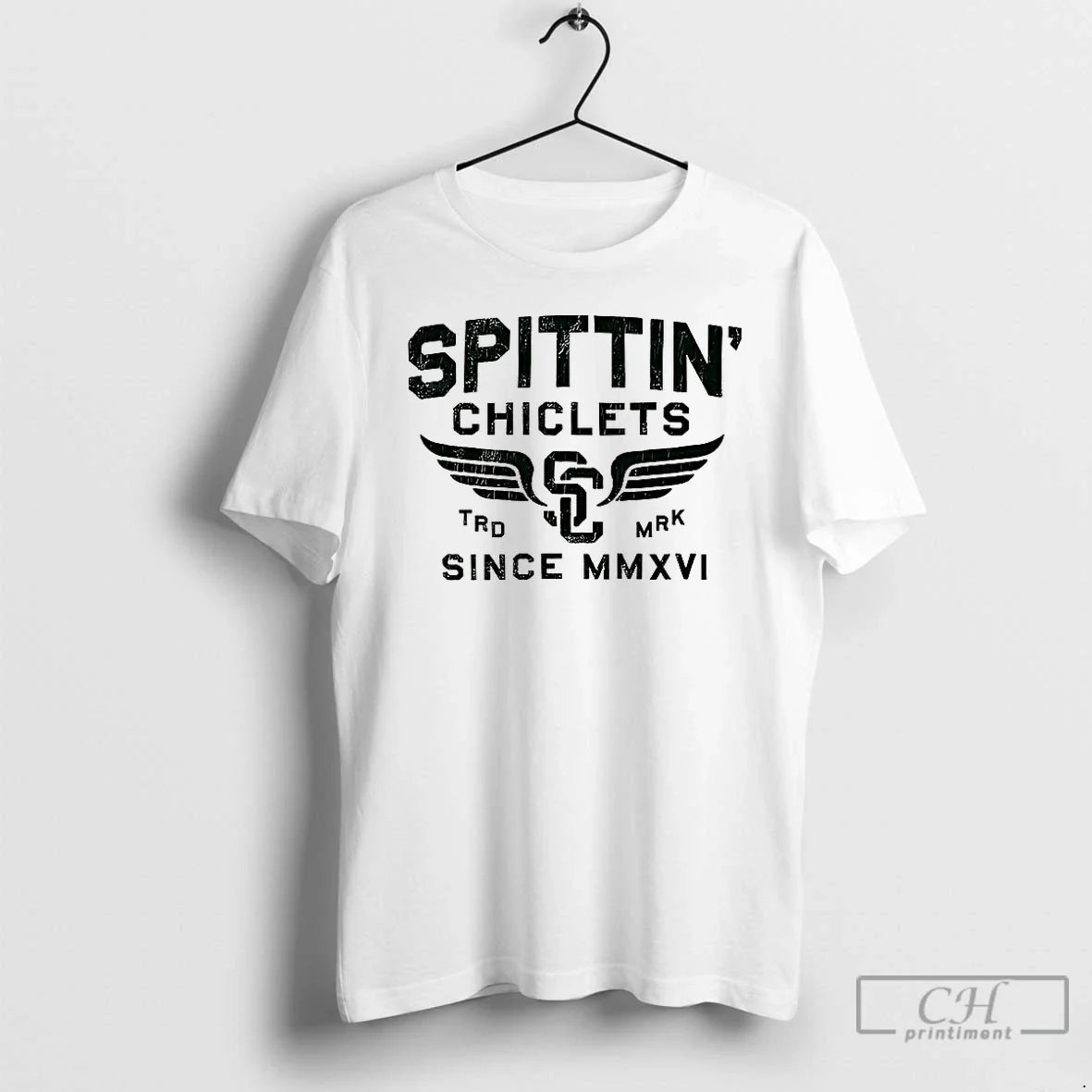 Premium Spittin Chiclets Wings Since Mmxvi Trade Mark T Shirts Unisex T-shirt, Sweatshirt, Hoodie, Long Sleeve Tee - T-Shirt, Sweatshirt, Hoodie