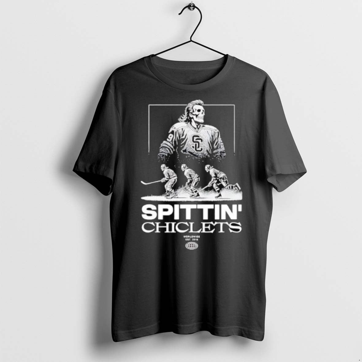 Premium Spittin Chiclets Worldwide Skeleton Players T Shirts Unisex T-shirt, Sweatshirt, Hoodie, Long Sleeve Tee - T-Shirt, Sweatshirt, Hoodie