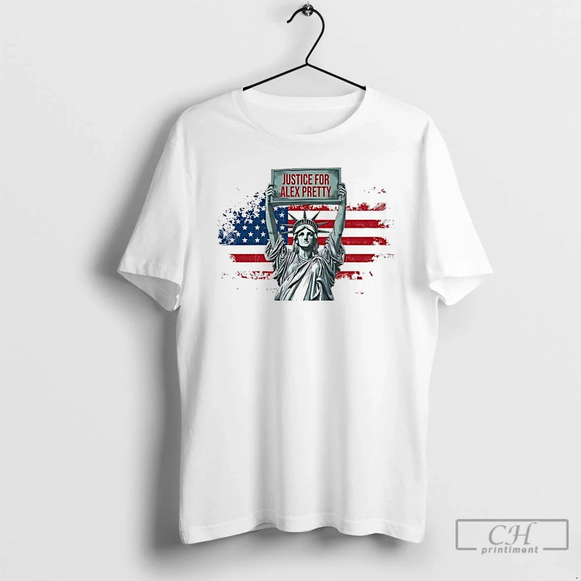 Statue Liberty Justice Alex Pretti Usa Flag T-Shirts, Hoodie, Sweatshirt - T-Shirt, Sweatshirt, Hoodie